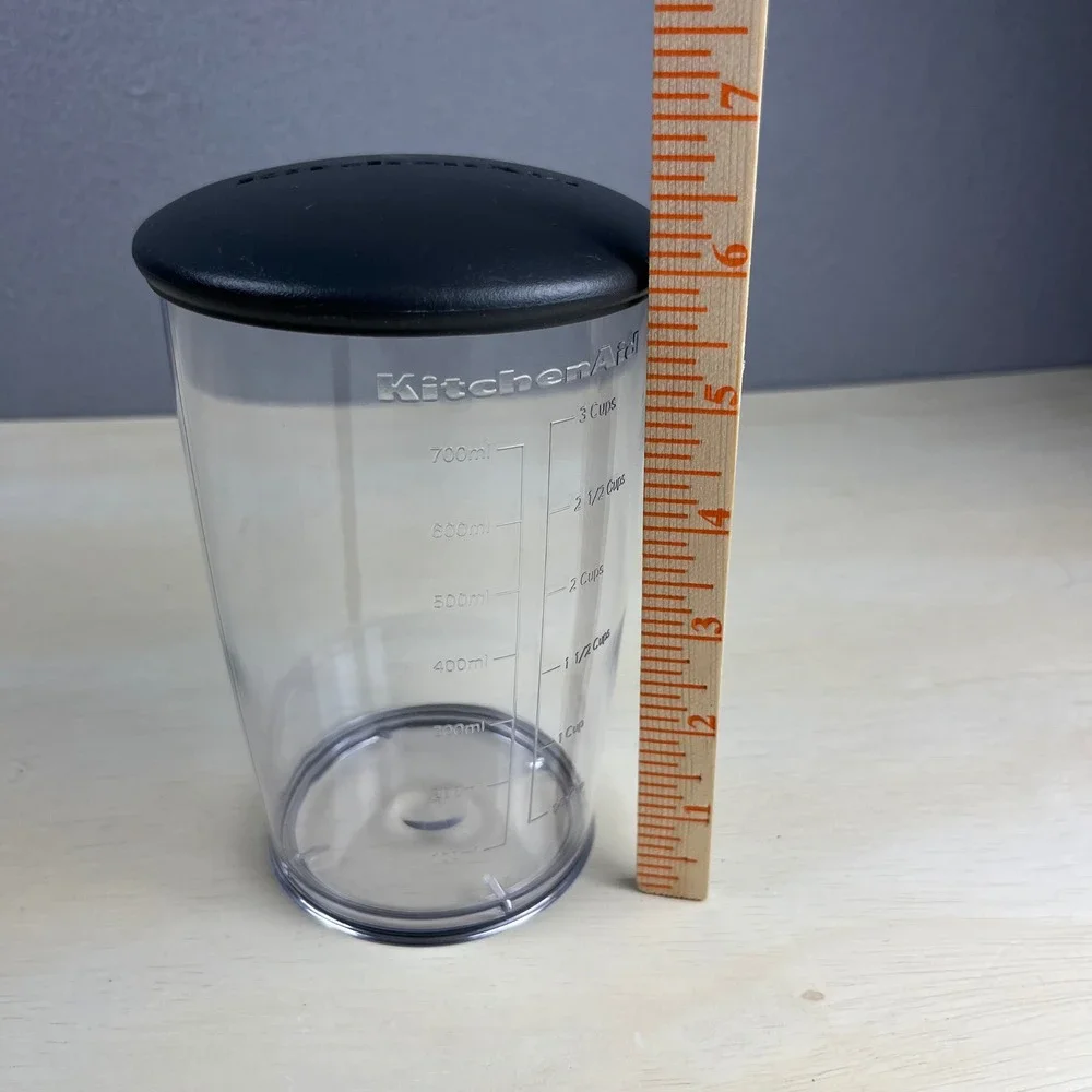 KitchenAid 3 Cup Blending Jar with Lid 700ml Immersion Blender Beaker Black
